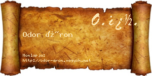 Odor Áron névjegykártya